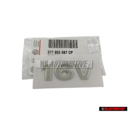 VW Original 16V Trasero Rotulo Insignia Emblema Cromo - 377853687CP