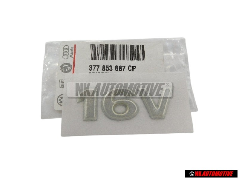 VW Original 16V Trasero Rotulo Insignia Emblema Cromo - 377853687CP