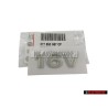VW Original 16V Trasero Rotulo Insignia Emblema Cromo - 377853687CP