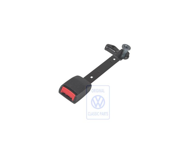 VW Original Cierre De Cinturon Negro Satinado/Rojo Fuego - 3B0858471D FCN