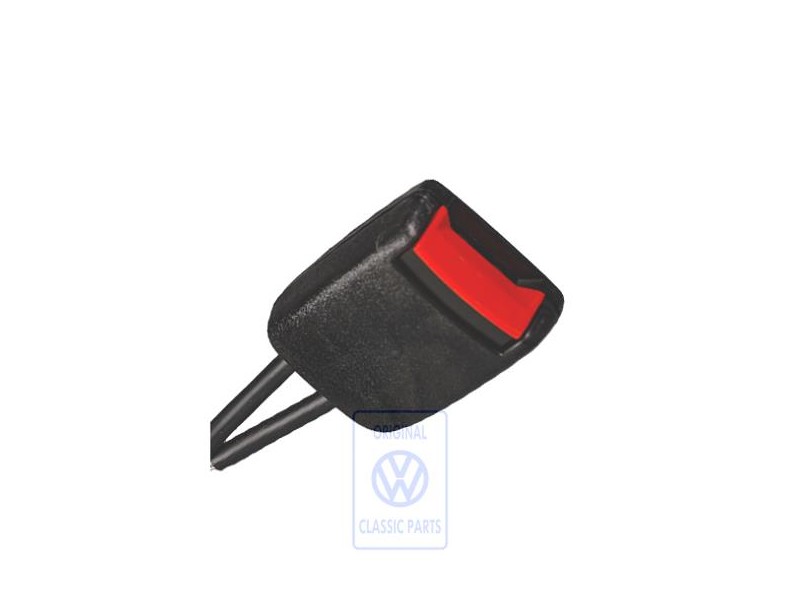 VW Original Cierre De Cinturon Negro Satinado/Rojo Fuego - 3B0858472P FCN
