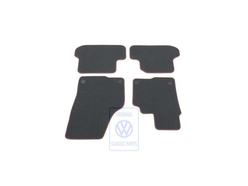 VW Original 1 Juego Alfombrillas Negro Titanio/Marron Ambar - 5C2863011B ADF