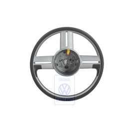VW Original Volante Deportivo Negro Satinado/Cromo - 6E0419091B JMG