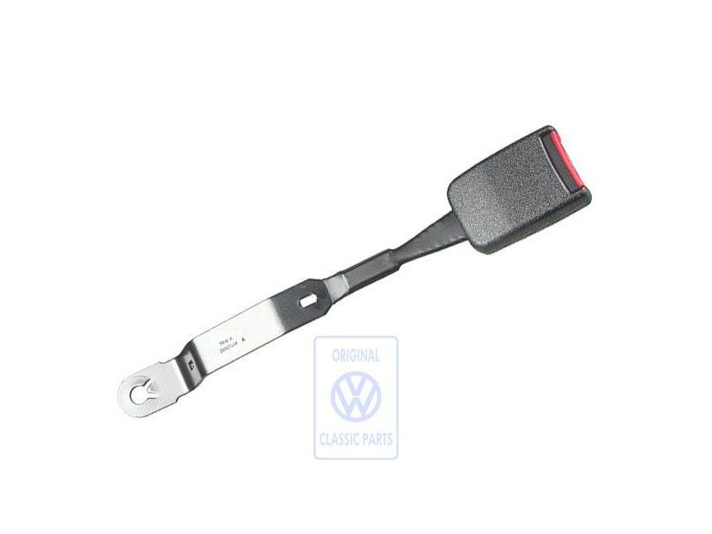 VW Original Cierre De Cinturon Negro Satinado/Rojo Fuego - 6E0857755 FCN