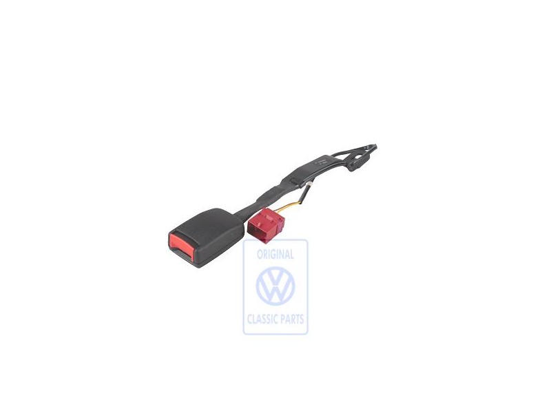 VW Original Cierre De Cinturon Negro Satinado/Rojo Fuego - 6E2857756 FCN