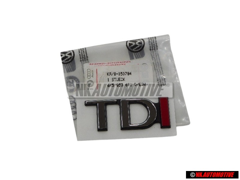 VW Original TDI Trasero Rotulo Insignia Emblema Cromo Rojo - 6K5853691D EQW
