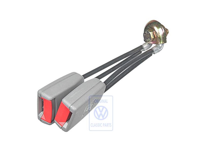 VW Original Cierre De Cinturon Doble Gris Franela/Rojo Fuego - 6N0857488 FCP