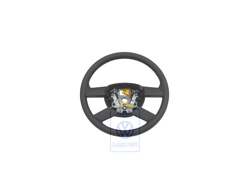 VW Original Volante Direccion (Cuero) Negro/Orbitblue - 6Q0419091M HCC