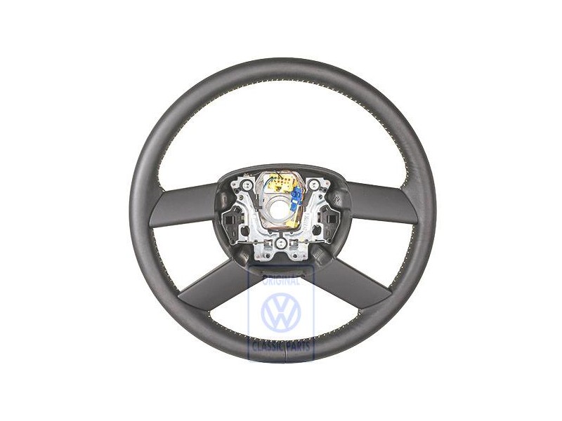 VW Original Volante Direccion (Cuero) Negro/Yellow - 6Q0419091M HUW