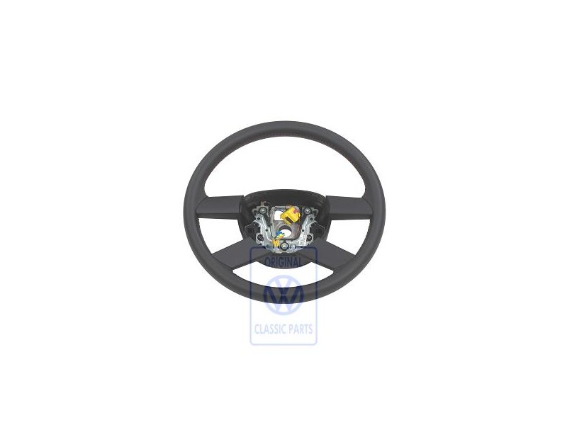 VW Original Volante Direccion (Cuero) Negro/Rojo - 6Q0419091M HYL