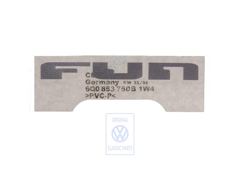 VW Original Rotulo Autoadhesivo Plata - 6Q0853750B 1W4
