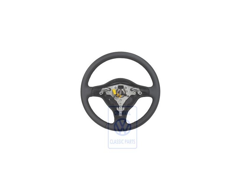 VW Original Volante Direccion (Cuero) Negro - 6X0419091G E74