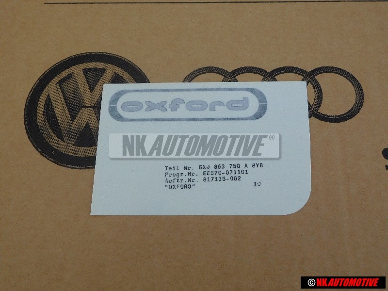 VW Original Rotulo Antracita/Plata - 6X0853750A 8Y8