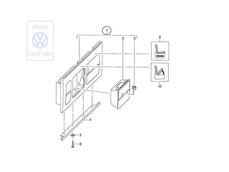 VW Original Revestimiento Pared Delantera - 701070216C