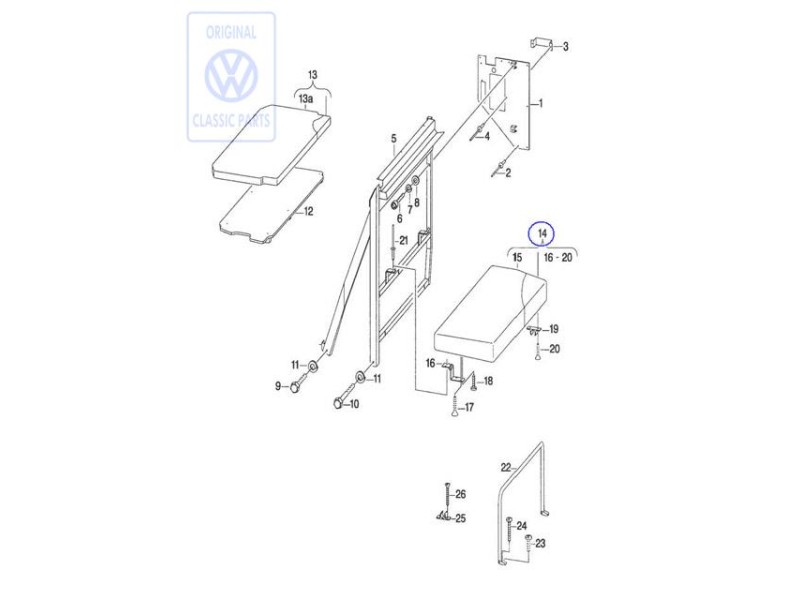 VW Original Acolchado Cama - 701070246C
