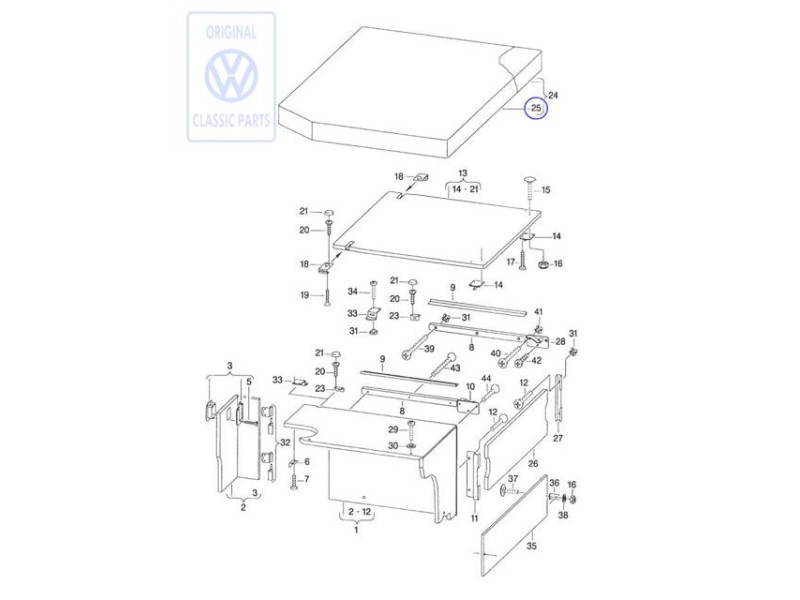 VW Original Tapizado De Acolchado - 701070247B