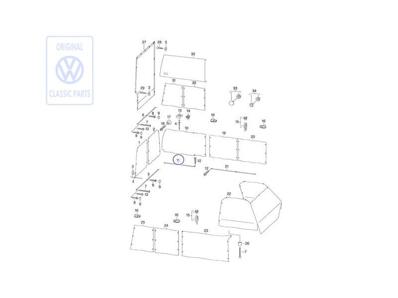 VW Original Perfil Deslizante - 701070406F