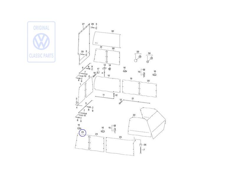 VW Original Cortina P.Ventanilla Lat. 