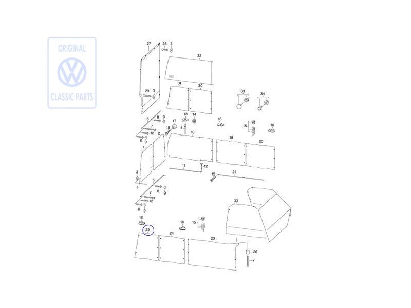 VW Original Cortina P.Ventanilla Lat. 