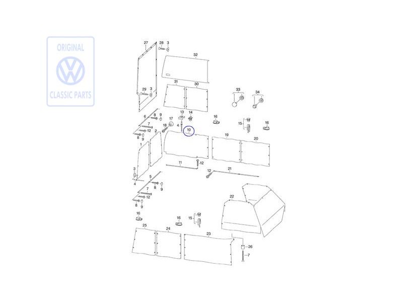 VW Original Cortina P.Ventanilla Lat. 