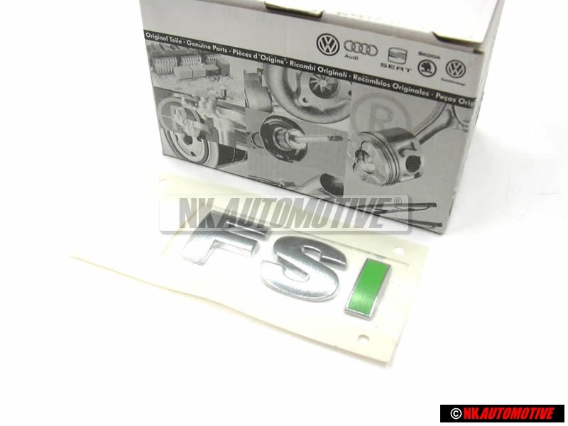 VW Original FSI Trasero Rotulo Insignia Emblema Cromo Verde - 6E0853675B KKH