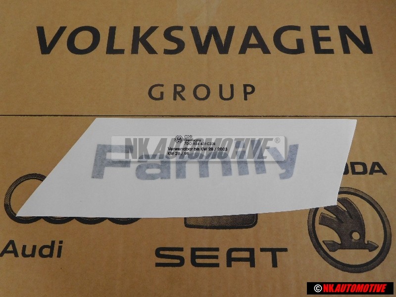 VW Original Rotulo Autoadhesivo Antracita/Plata - 7D0854431C 33E
