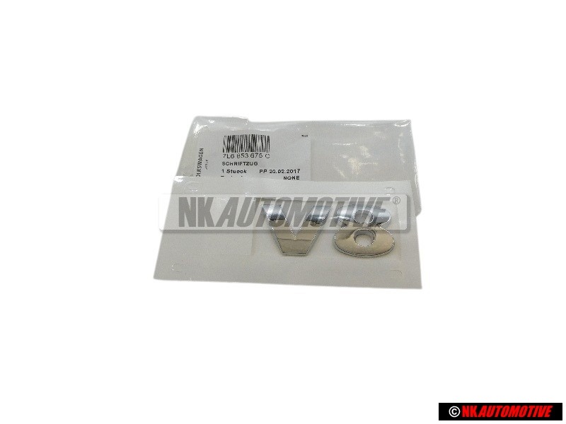VW Original V8 Trasero Rotulo Insignia Emblema Cromo - 7L6853675C