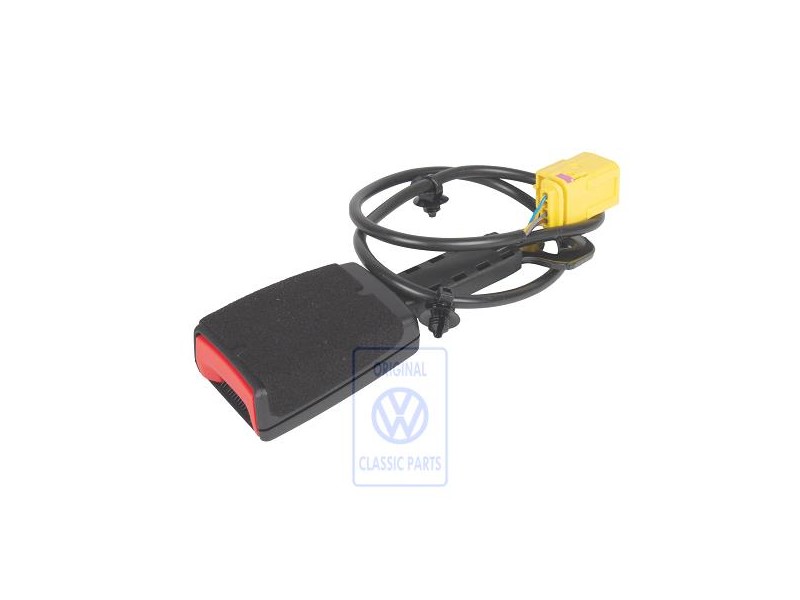 VW Original Cierre De Cinturon Negro Satinado/Rojo Fuego - 7L6857777A FCN