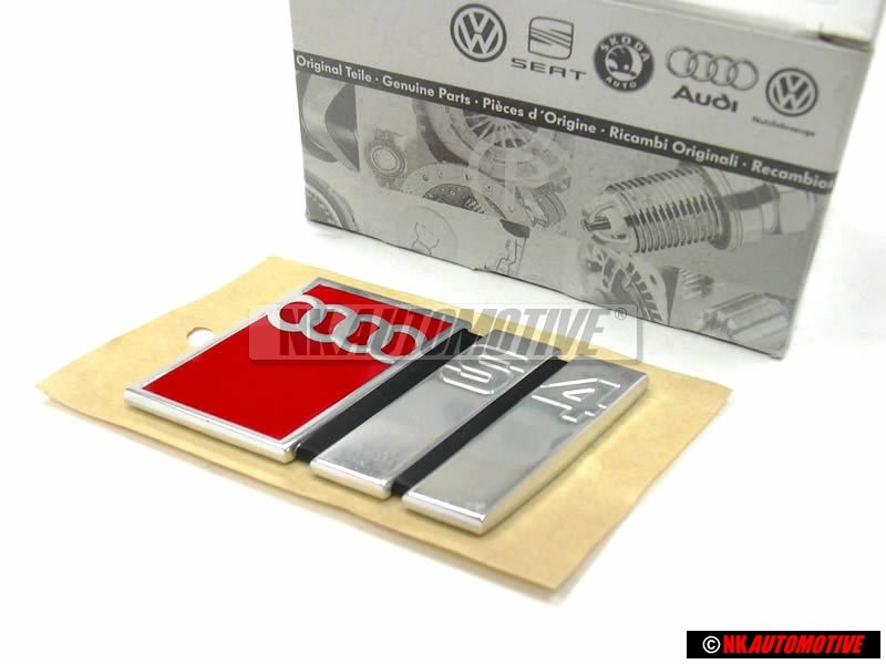 Audi Original S4 Trasero Rotulo Insignia Emblema Cromo Rojo - 4A5853735A 2ZZ