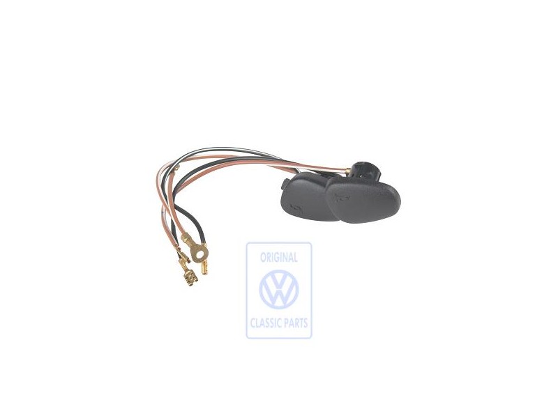 VW Original 1 Juego Pulsadores Bocina Negro Satinado - 7M0419658F 01C