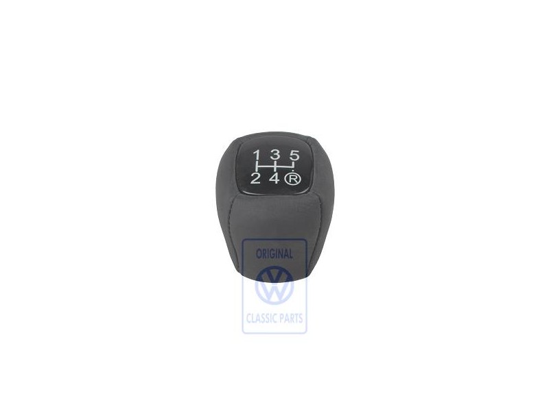 VW Original Pomo Palanca Cambio (Cuero) Negro - 7M0711141C 1BX
