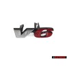 VW Original V6 Frente Rotulo Insignia Emblema Cromo Rojo - 7D0853679D EQW