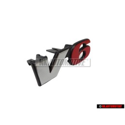 VW Original V6 Frente Rotulo Insignia Emblema Cromo Rojo - 7D0853679D EQW