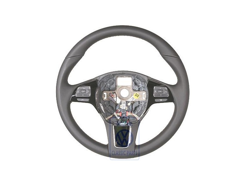 VW Original Volante Multifuncion (Cuero) Negro/Marron Ambar - 7P6419091G ADJ