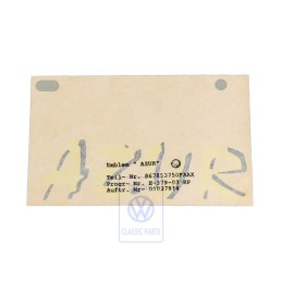 VW Original Rotulo Autoadhesivo Amarillo/Negro Satinado - 867853750F AAX