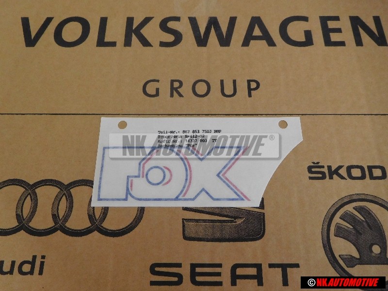 VW Original Rotulo Autoadhesivo Plata Stratos/Pink/Marine - 867853750J BBP