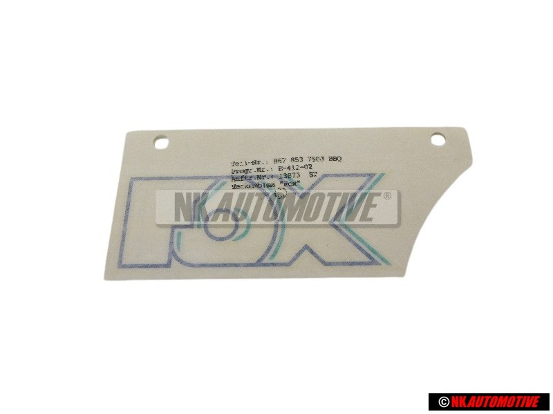 VW Original Rotulo Autoadhesivo Plata Stratos/Turquesa/Marine - 867853750J BBQ