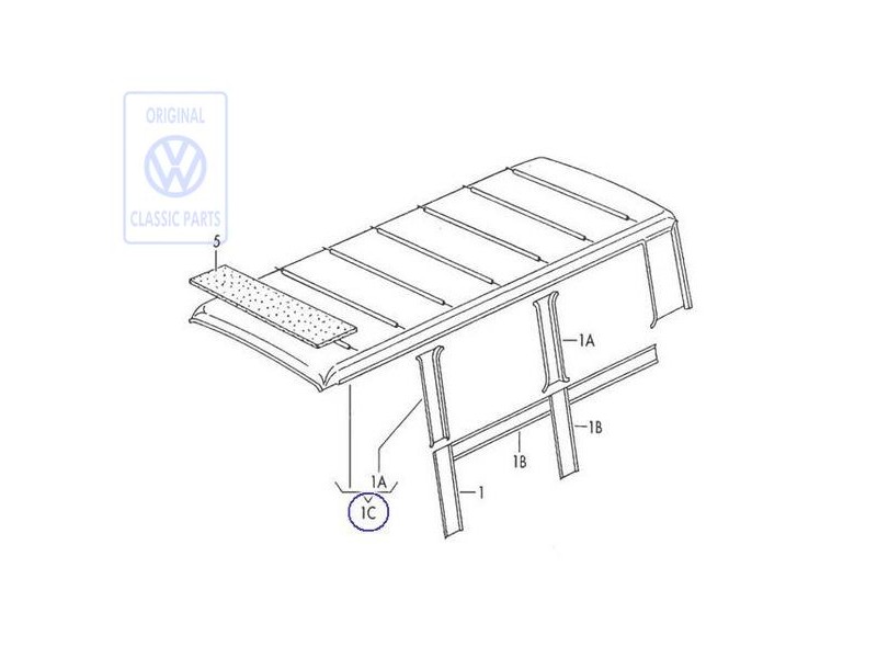 VW Original Revestimiento Del Techo Gris/Beige - 255867499A 2AW