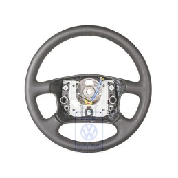 VW Original Volante Direccion Cuero Negro/Gris Franela - 7D0419091AAKMY