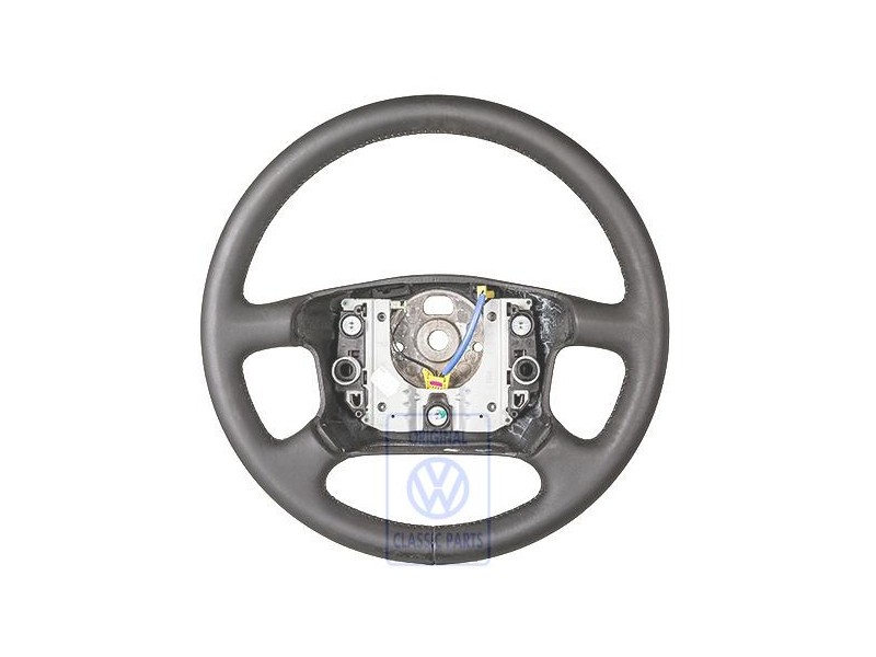 VW Original Volante Direccion Cuero Negro/Gris Franela - 7D0419091AAKMY