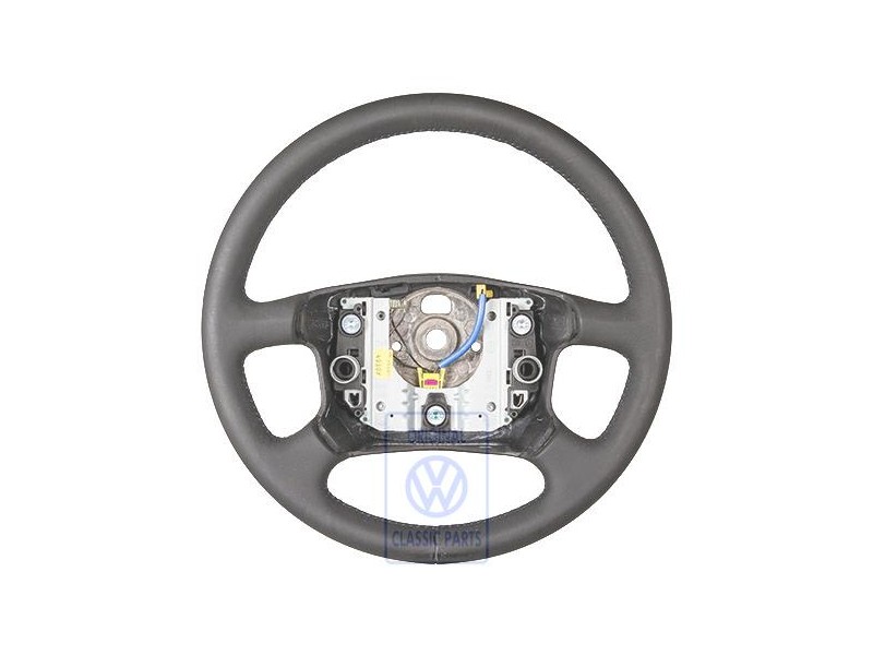 VW Original Volante Direccion Cuero Negro/Azul - 7D0419091AAPEQ
