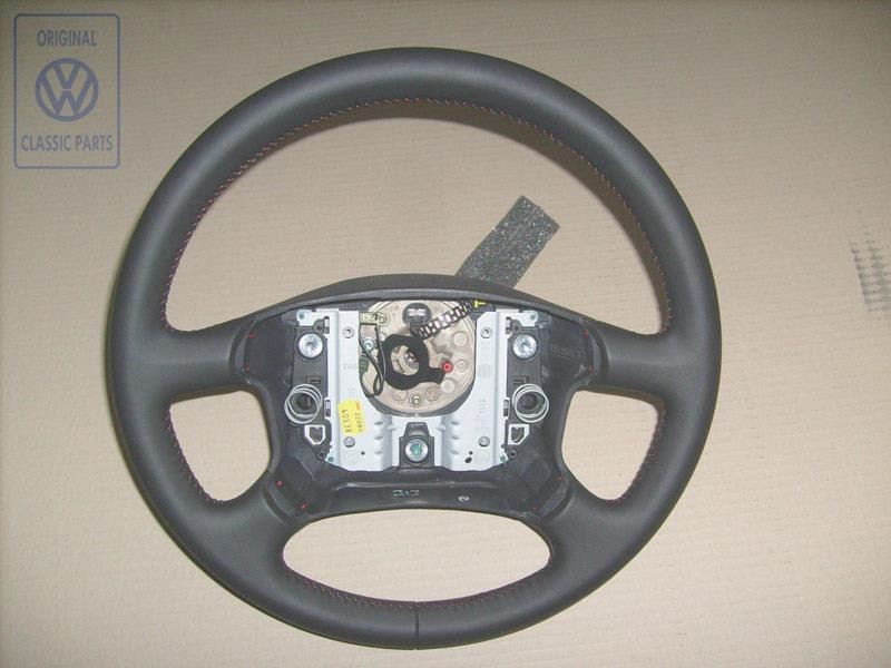 VW Original Volante Direccion Cuero Negro/Rojo - 7D0419091T PEP