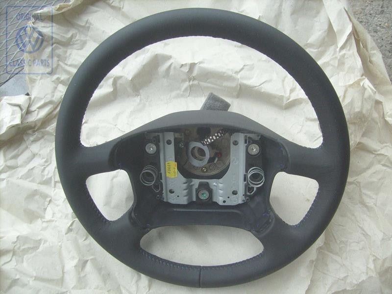 VW Original Volante Direccion Cuero Negro/Azul - 7D0419091T PEQ
