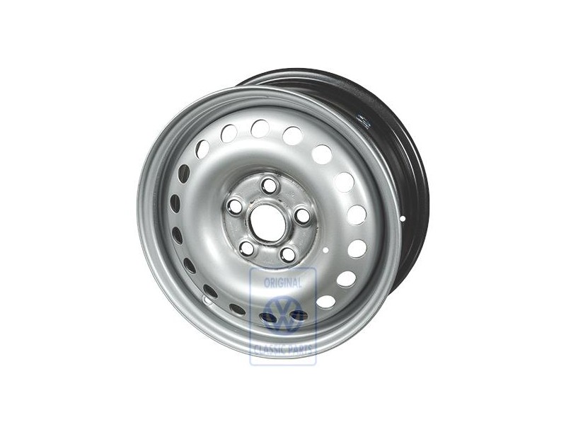 VW Original Llanta De Acero Color Cromo - 7D0601027A 091