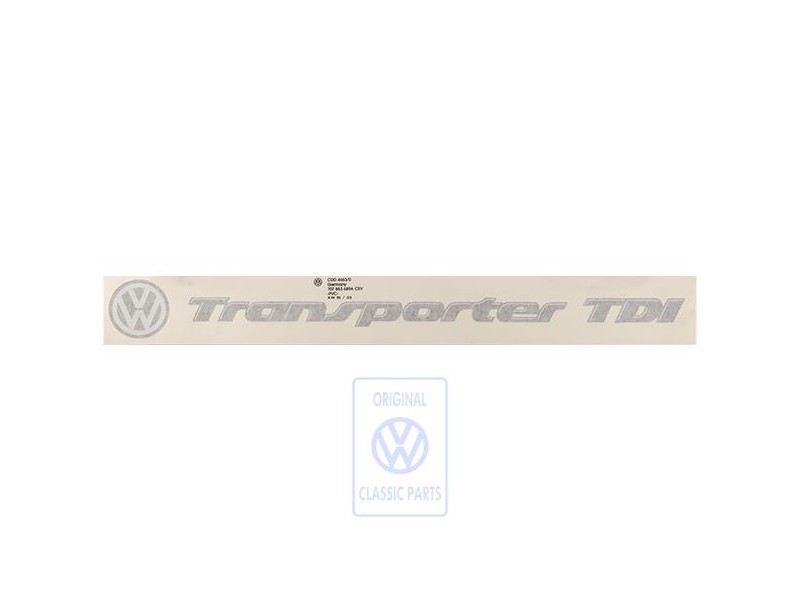 VW Original Rotulo Plata Titanio Oscuro/Blanco - 707853689A CEV