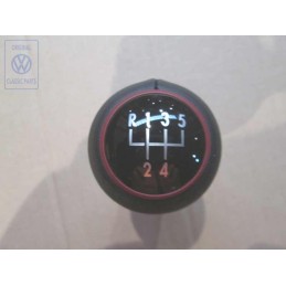 VW Original Pomo Palanca Cambio Negro/Rojo Murano - 7D0711141 LSR