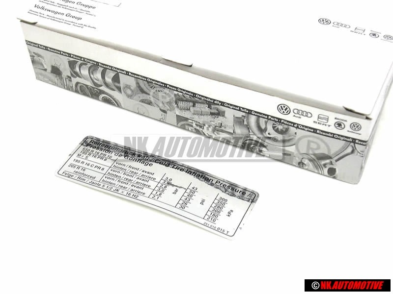VW Original Adhesivo P. Presion Neumaticos - 251010015T