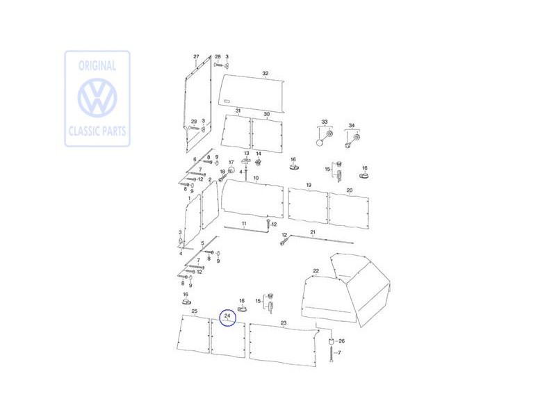 VW Original Cortina P.Ventanilla Lat. 