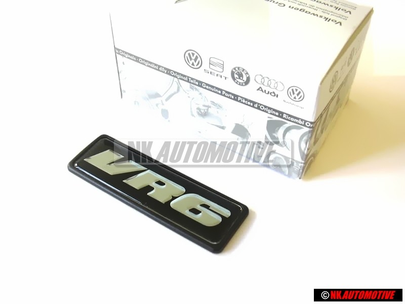 VW Original VR6 Trasero Rotulo Insignia Emblema Negro - 1H6853675B DLV