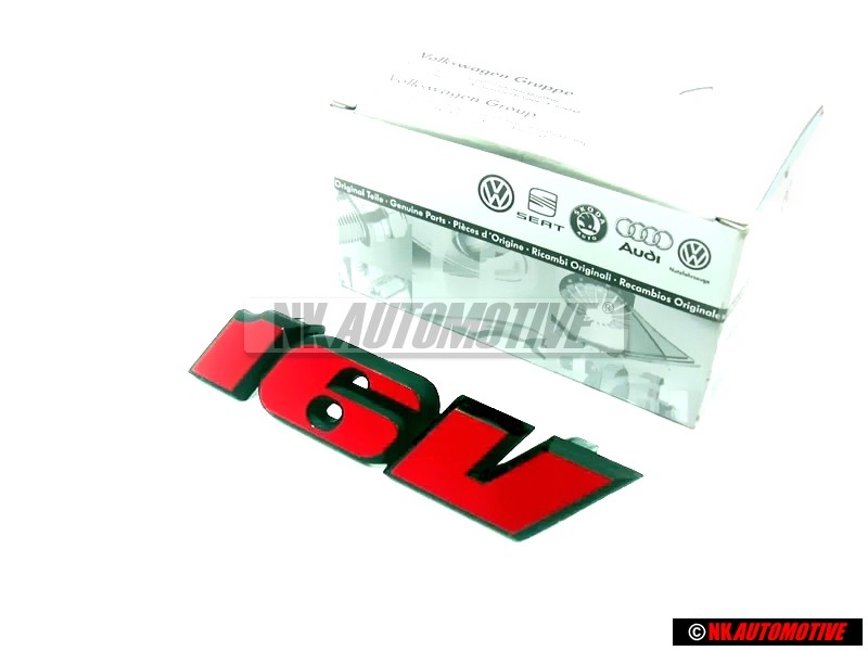 VW Original 16V Frente Rotulo Insignia Emblema Rojo - 535853679C QN5